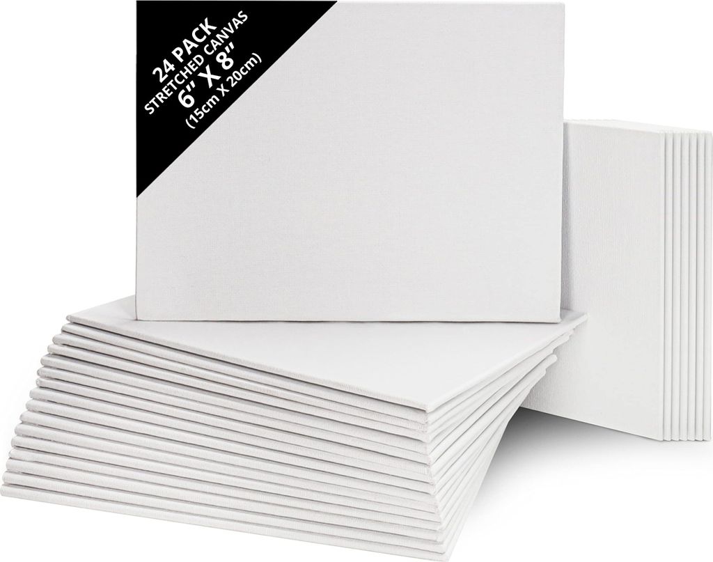 Belle Vous 24 Stk Leinwand zum Bemalen Set - 15 x 20 cm - Produktbild