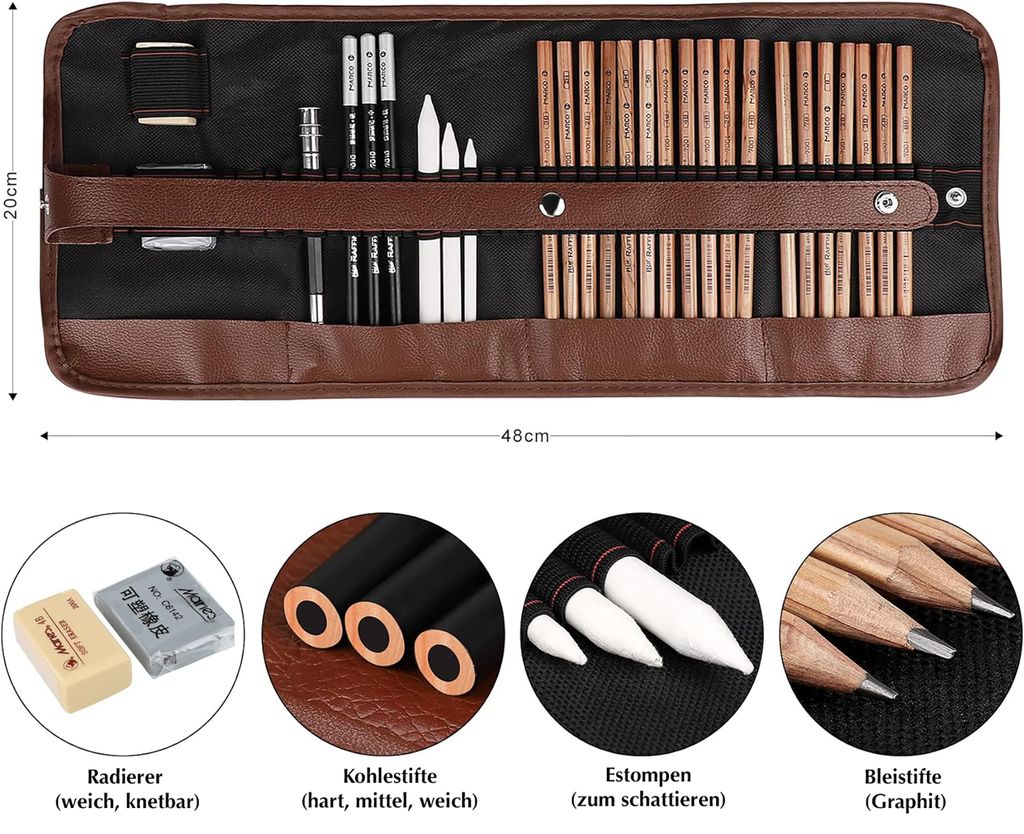 Lellis Arts Bleistiftset, Skizzenset mit Graphit- und Produktbild 4