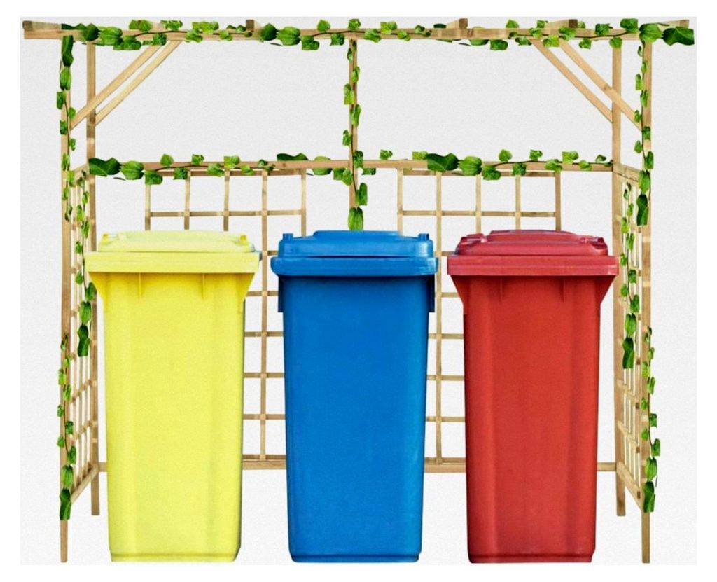 Pergola für 3 Mülltonnen, Rosenbogen, Rankgitter, Rankhilfe, Spalier, Gartenbogen, Gartenpergola, imprägniertes Kiefernholz