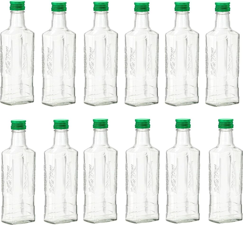 12 Stück 250 ml Flaschen mit Schraubverschluss Glasflasche Likör Wein Schnaps
