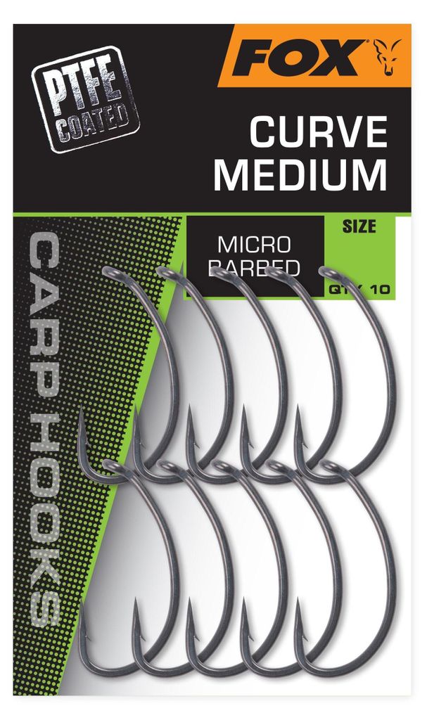 Fox PTFE Coated Hooks Curve Medium Size 8
