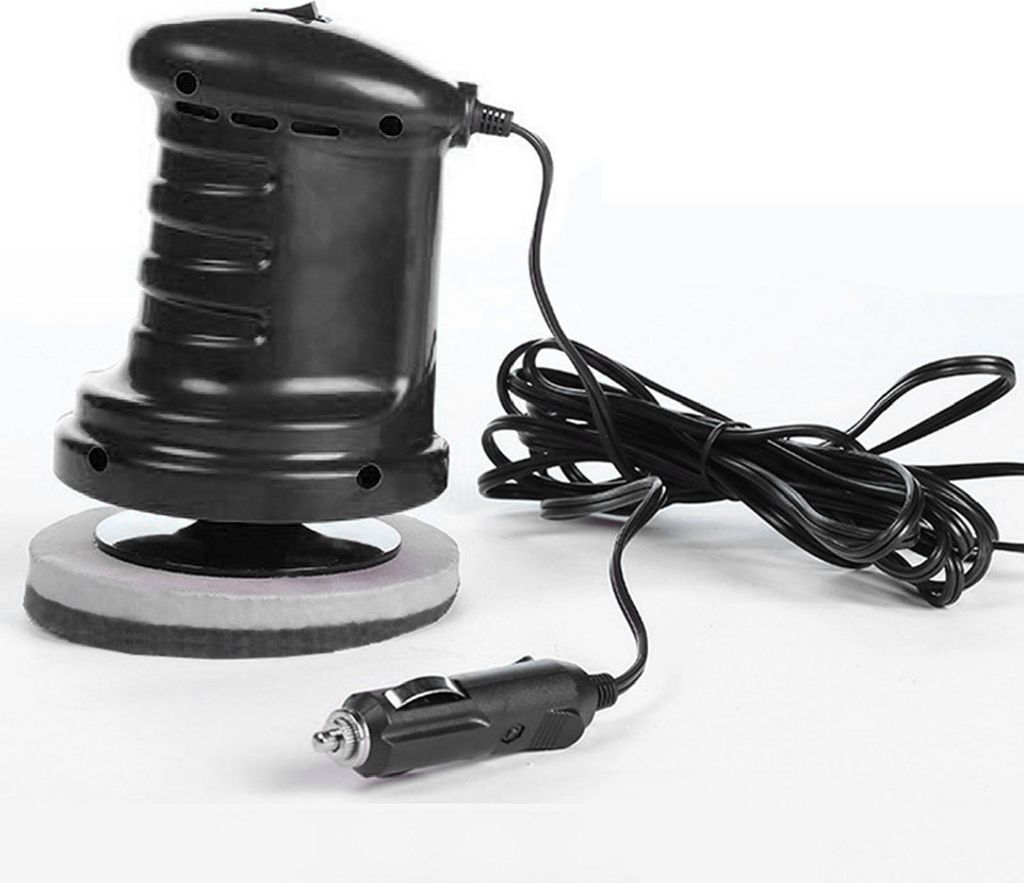 Mini-Wachsmaschine für Autos, 12 V, hocheffizient, Polieren, Detaillierung, Kratzerentferner, elektrischer tragbarer Wachser, Schwarz
