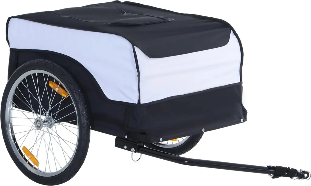 Carrello a Mano Fortuna Lai 40kg Pieghevole Acciaio e Oxford Bianco e Nero