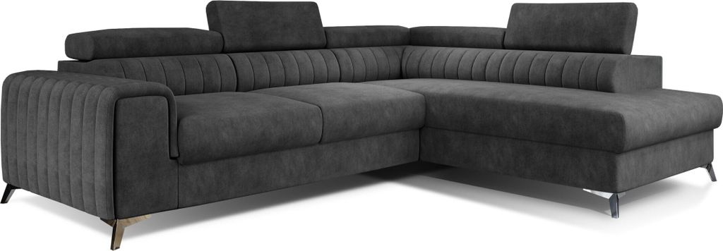 Ecksofa mit Schlaffunktion und Bettkasten, Couch für Wohnzimmer, Schlafsofa Sofagarnitur L-Form Wohnlandschaft mit Bettfunktion 278x92x205 cm OLIV...