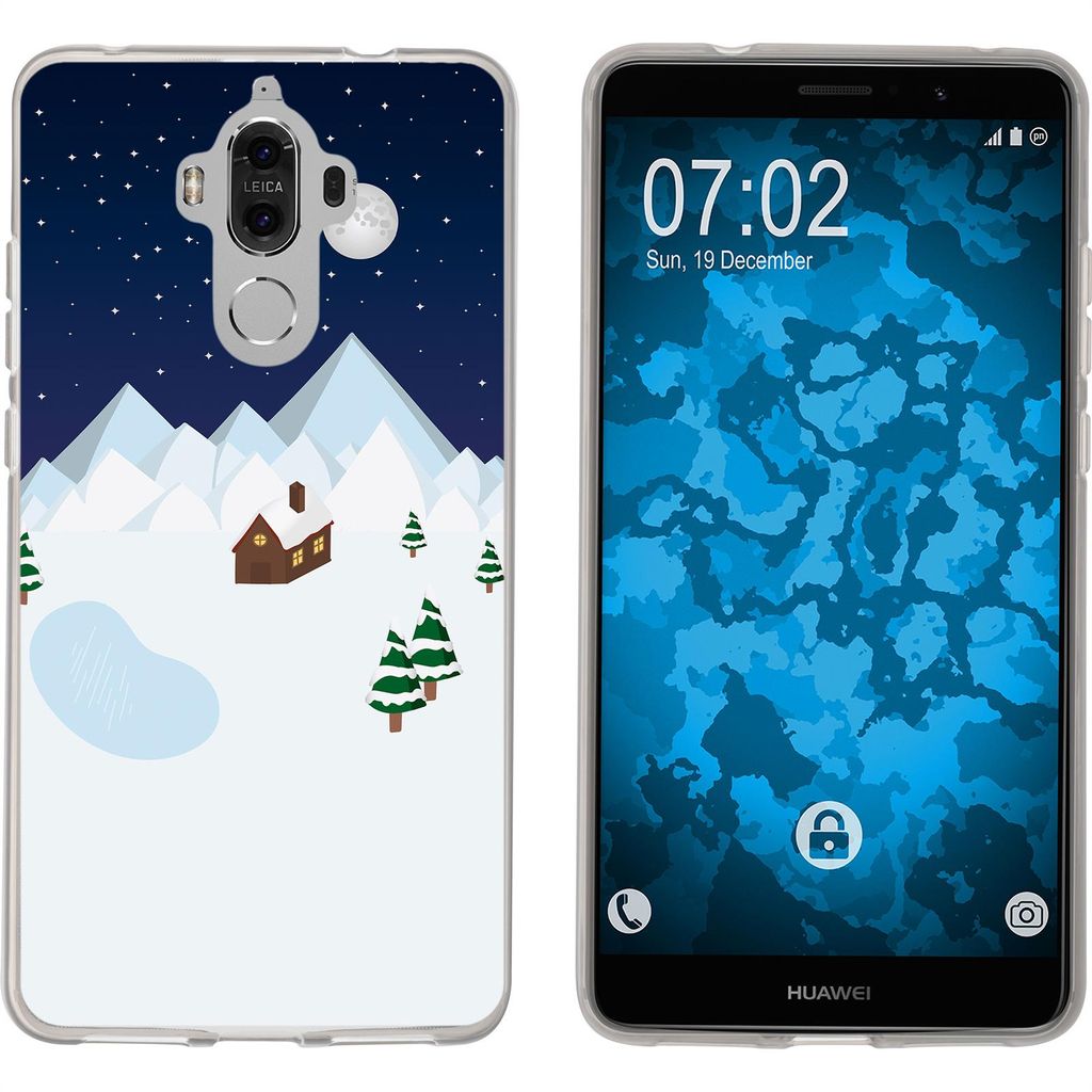 PhoneNatic Case kompatibel mit Huawei Mate 9 Silikon-Hülle X Mas Weihnachten Winterwonderland M6