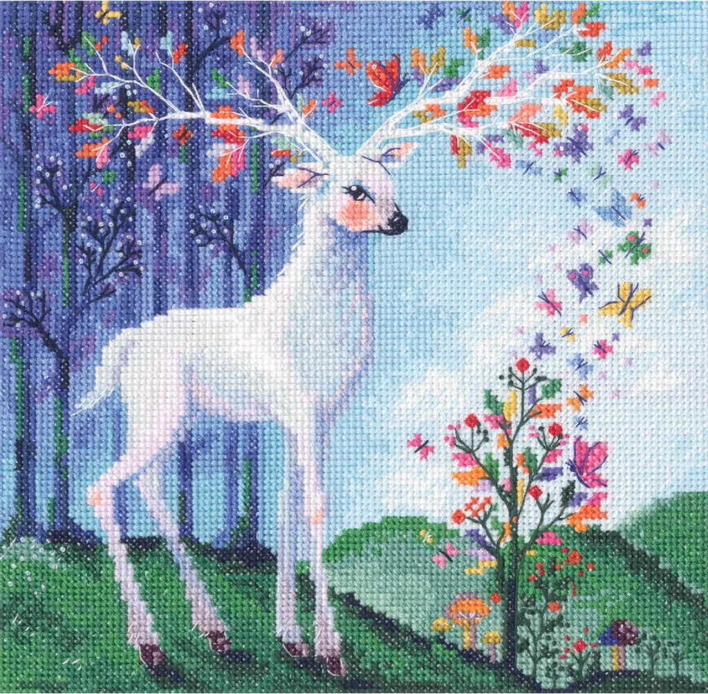 Confezione da ricamo a punto croce RTO "Spirito della foresta", schema contato, 20x20cm