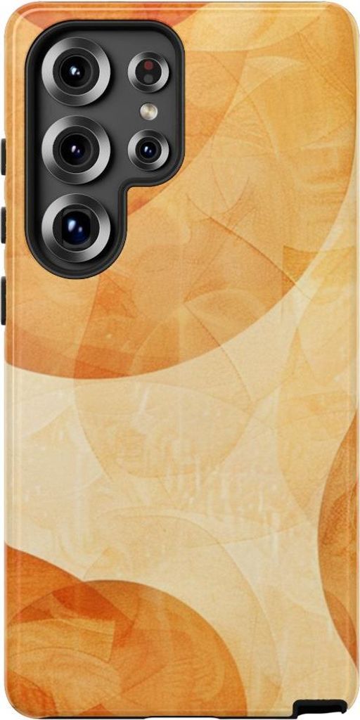 Abstrakte orangefarbene Kreise – Hülle Kompatibel mit Samsung Galaxy S25 Ultra