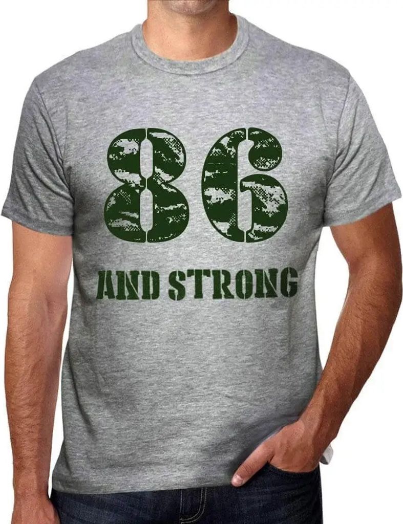 Herren Grafik T-Shirt 86 und stark – 86 And Strong – Geschenk 86. Geburtstag Jahrestag 86 Jahre Jubiläum 86 Jährige Mann Jahrgang 1938 Kurzar...