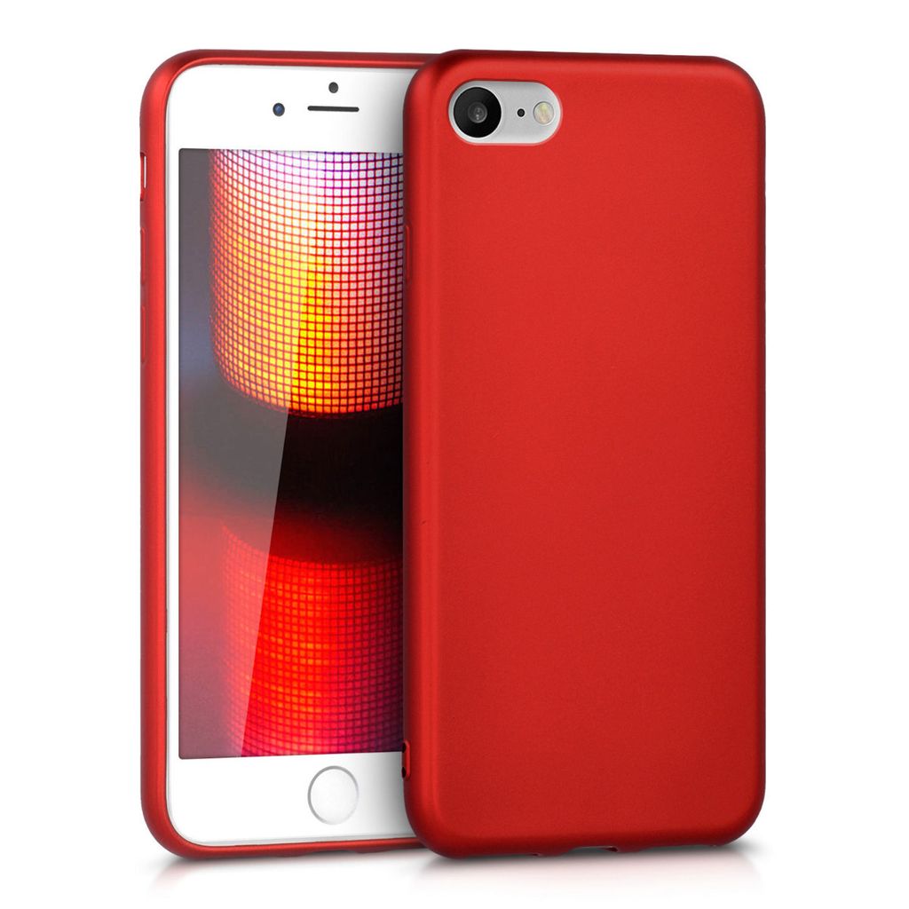 kwmobile Case kompatibel mit Apple iPhone SE (2022) / iPhone SE (2020) / iPhone 8 / iPhone 7 Hülle - Schutzhülle aus Silikon metallisch schimmernd -