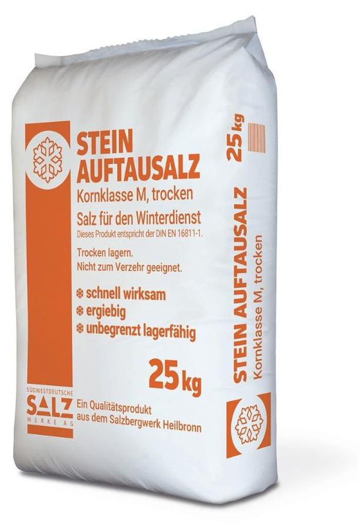 40x Steinauftausalz Kornklasse M | Sack (25 kg) Produktbild 