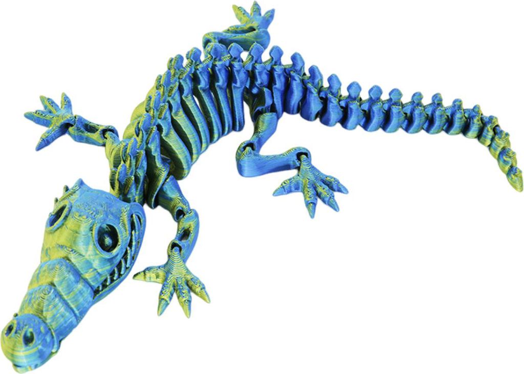 3D-gedruckte Skelett-Krokodilfigur, bewegliche Gelenke, Knochenkrokodilfigur, artikuliertes Tiermodell, Spielzeug, Home Office, Schreibtisch-Dekora...