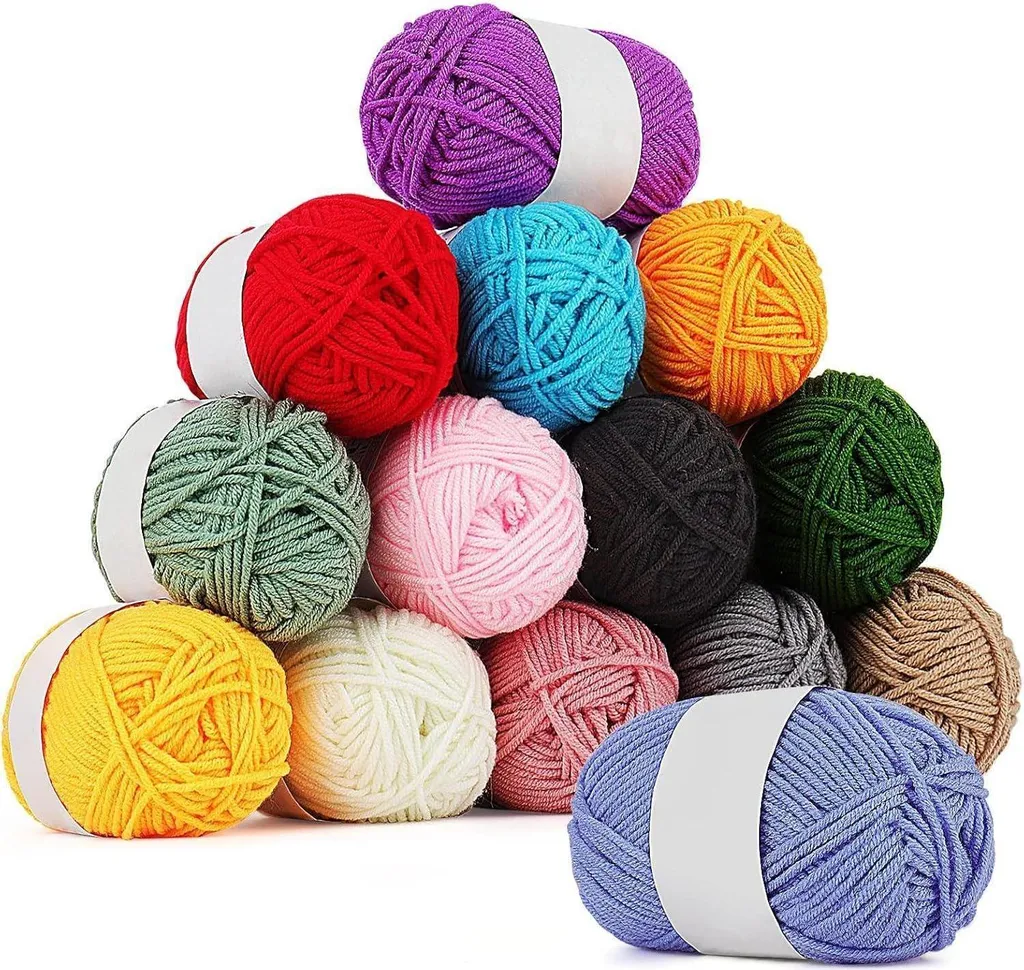 Assortiment de Laine Acrylique 25 Pièces pour Travaux de Crochetage