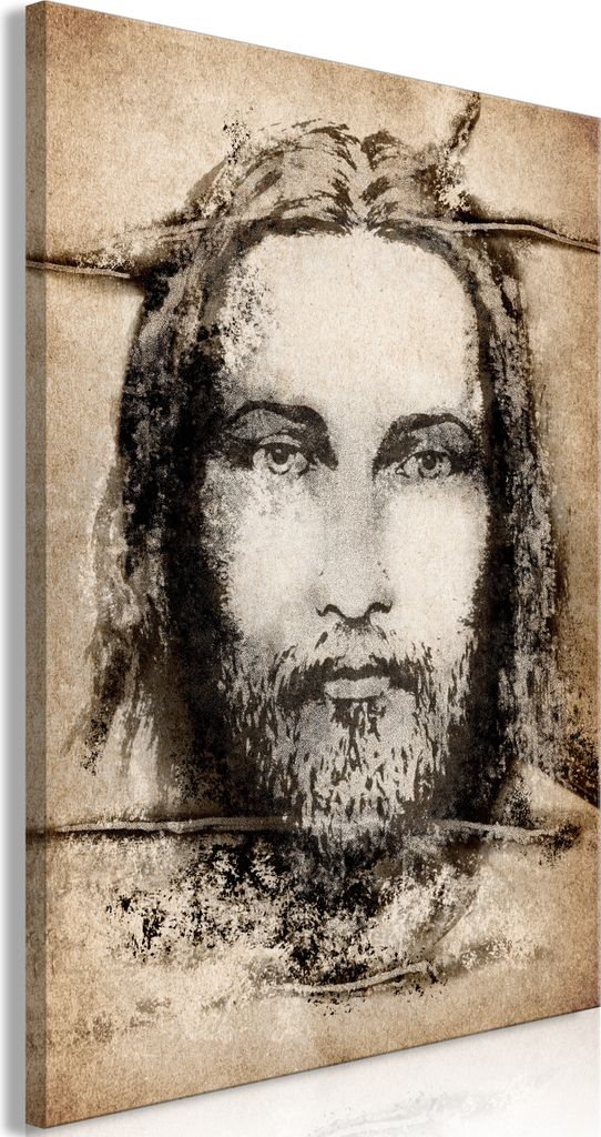 Italienischer Leinwand Leinwandbild - Shroud of Turin in Sepia (1 Part) Vertical 60x90 cm Menschen h-C-0191-b-a