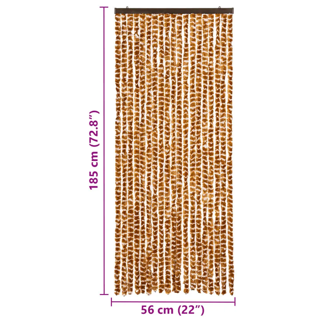 Rideau de porte chenille Fly 56x185 cm ocre et blanc par VidaXL - 8