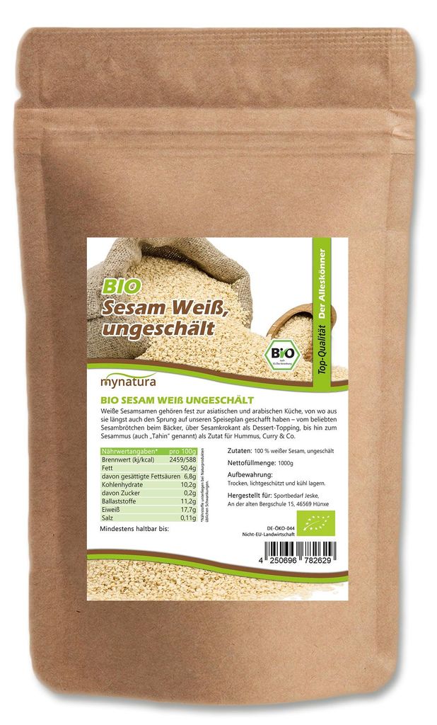 Mynatura weißer ungeschälter Sesam - ab 1000g Produktbild 