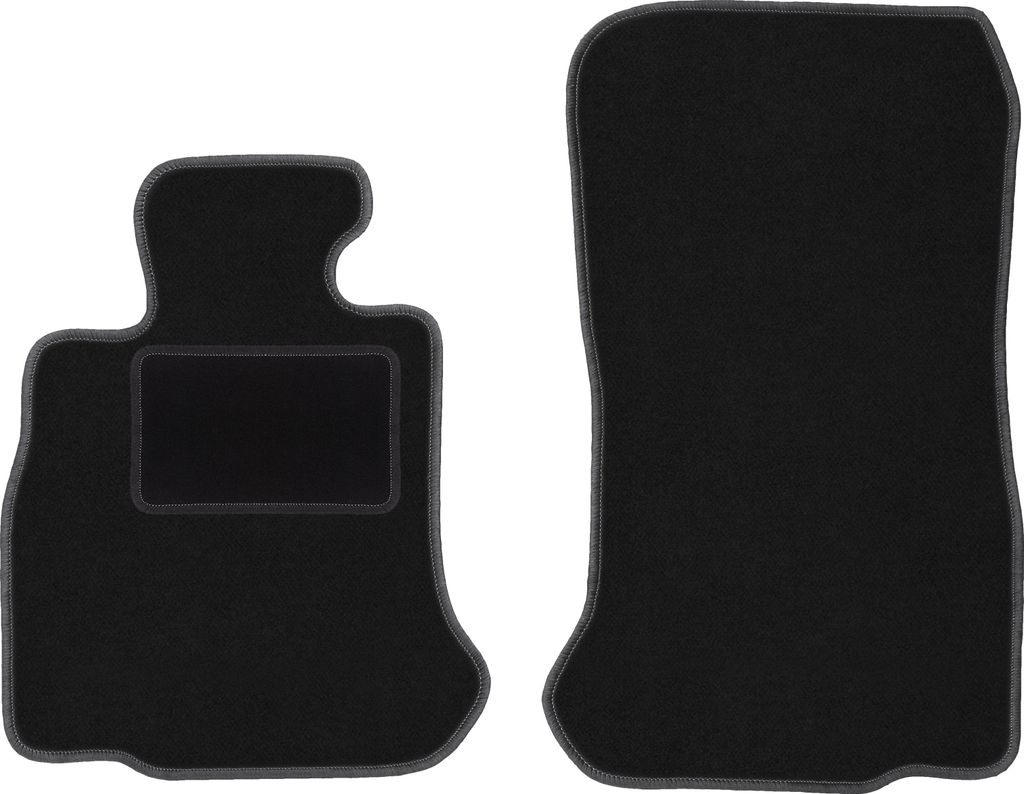 Velours-Fußmatten Vorne passend für BMW 6 F12 (Cabrio, Bj. 2011-2018) – schwarz, passgenau, mit Befestigungen set 2 Stk. - STANDARD