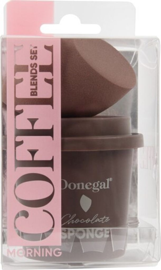 DONEGAL Morning Coffee Chocolate Makeup Sponge with Case