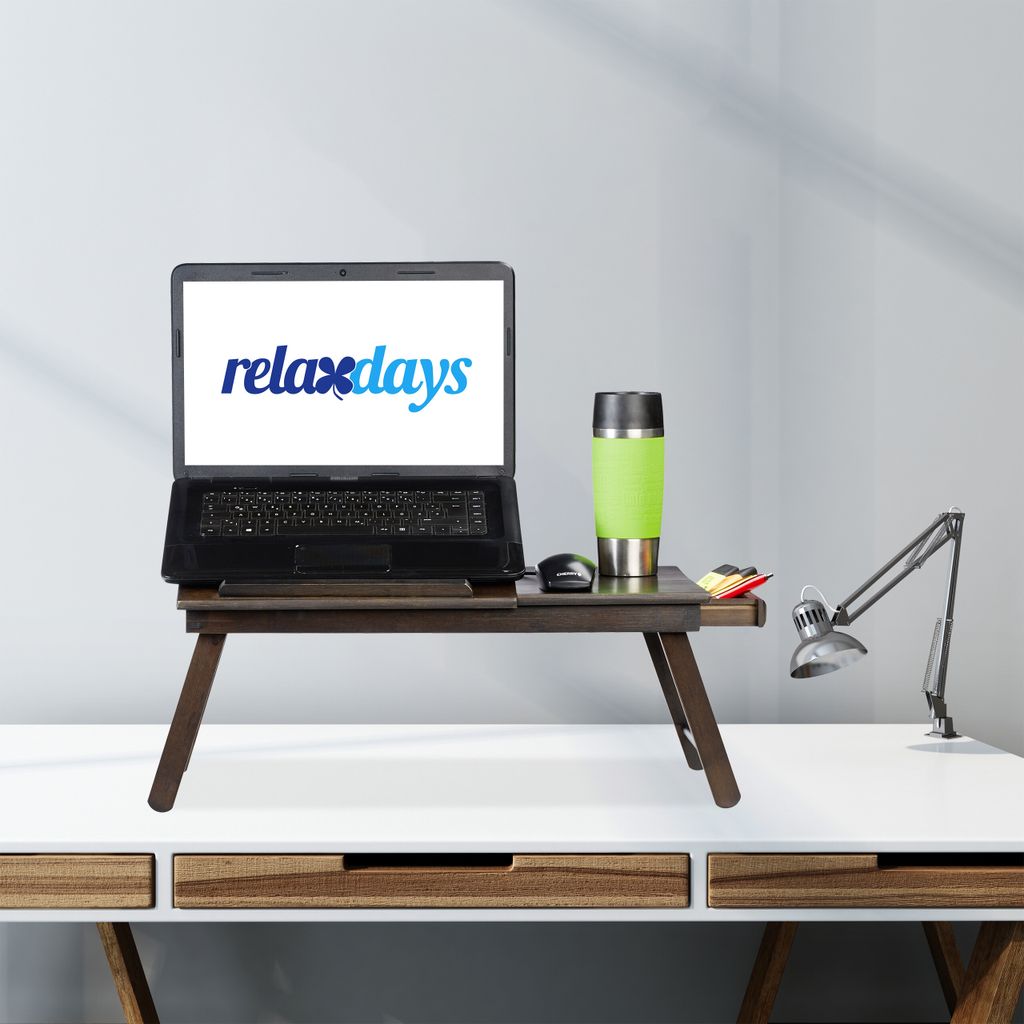 relaxdays Notebook-Betttablett braun Produktbild 2