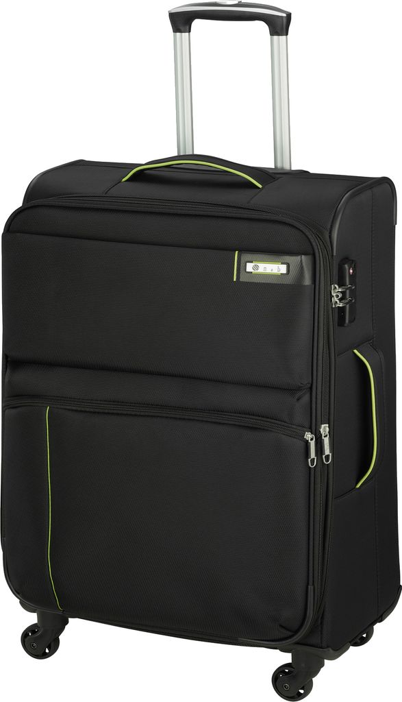Mittlerer Leichter 2,7 kg Trolley Reisegepäck Stoffkoffer 67 cm Schwarz Bowatex
