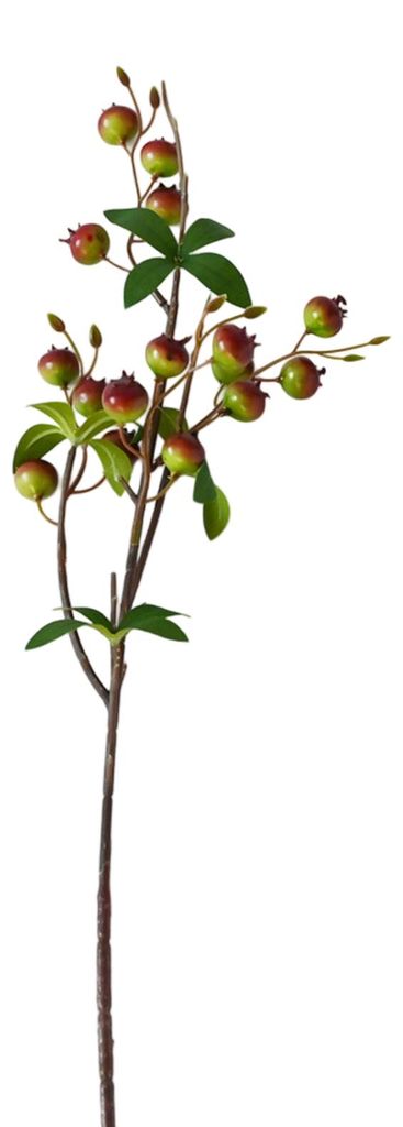 Künstliche Granatapfelbeeren-Stiele mit Blättern für florale Arrangements zu Hause, Weihnachten und Hochzeiten