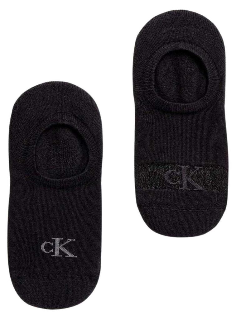 Calvin Klein - Liner Socken für Damen (2er-Pack) NA1361 (39 EU - 42 EU) (Schwarz)