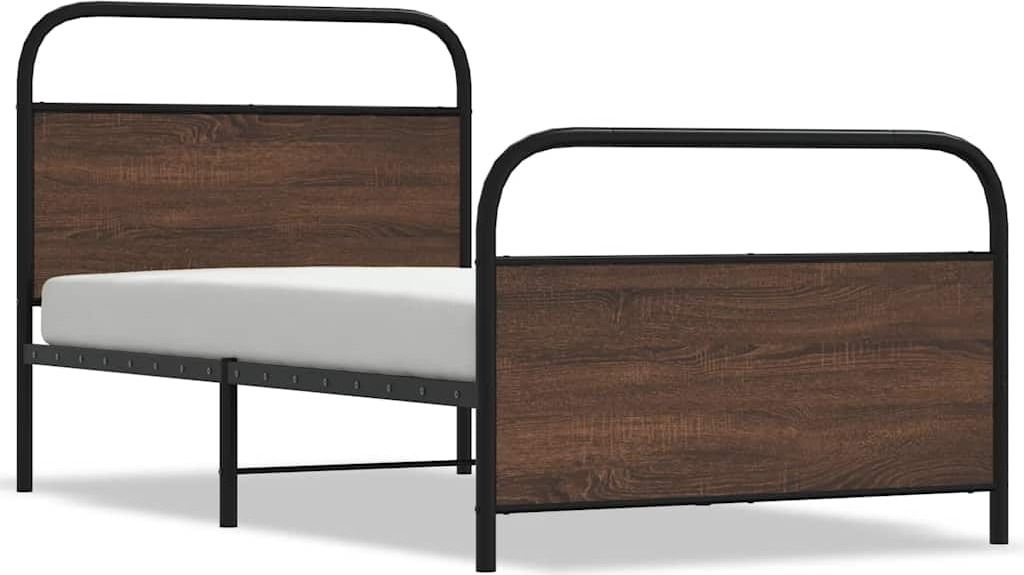 Bettgestell ohne Matratze 90x190 cm Braun Eichen-Optik