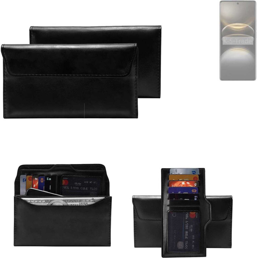 K-S-Trade Handy Hülle kompatibel mit Vivo X100s Schutz Hülle Tasche Schutz Case Handytasche Kunstleder schwarz, 1x