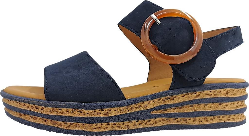 Sandali da donna Gabor, tacco a zeppa, colore blu, adatti Immagine del prodotto 