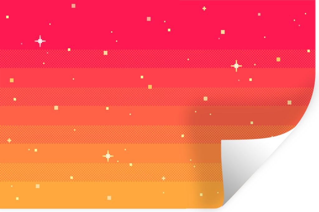 MuchoWow Wandtattoo Wandsticker Wandaufkleber Spiele - Pixel Art - Sterne 60x40 cm Selbstklebend und Repositionierbar - Wierderverwendbar - Selbs...