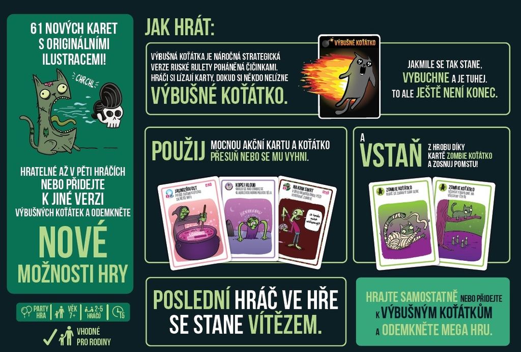 Asmodee Tsjechië: Explosieve kittens: Zombie-kittens Productafbeelding 