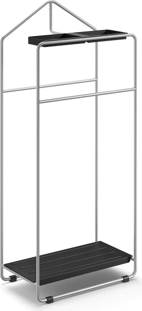 Valet de nuit design en inox brossé pour costume et rangement d'habits