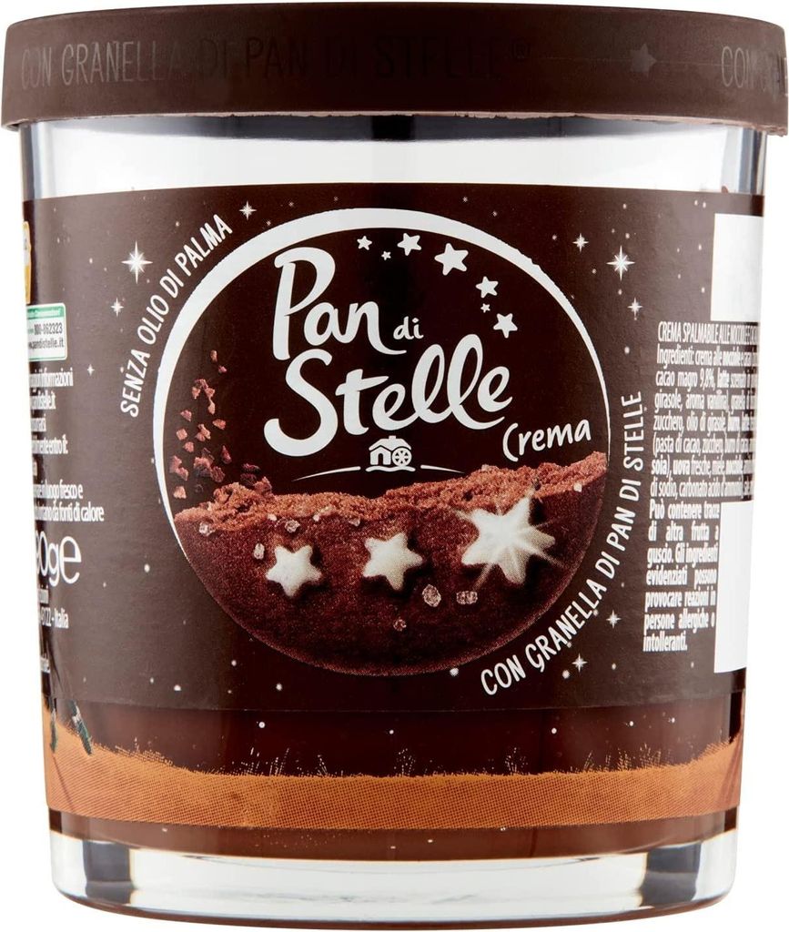 Pan di Stelle Crema Spalmabile Streichcreme mit Haselnüssen, Kakao und Pan di Stelle Kekse Körnern 190g