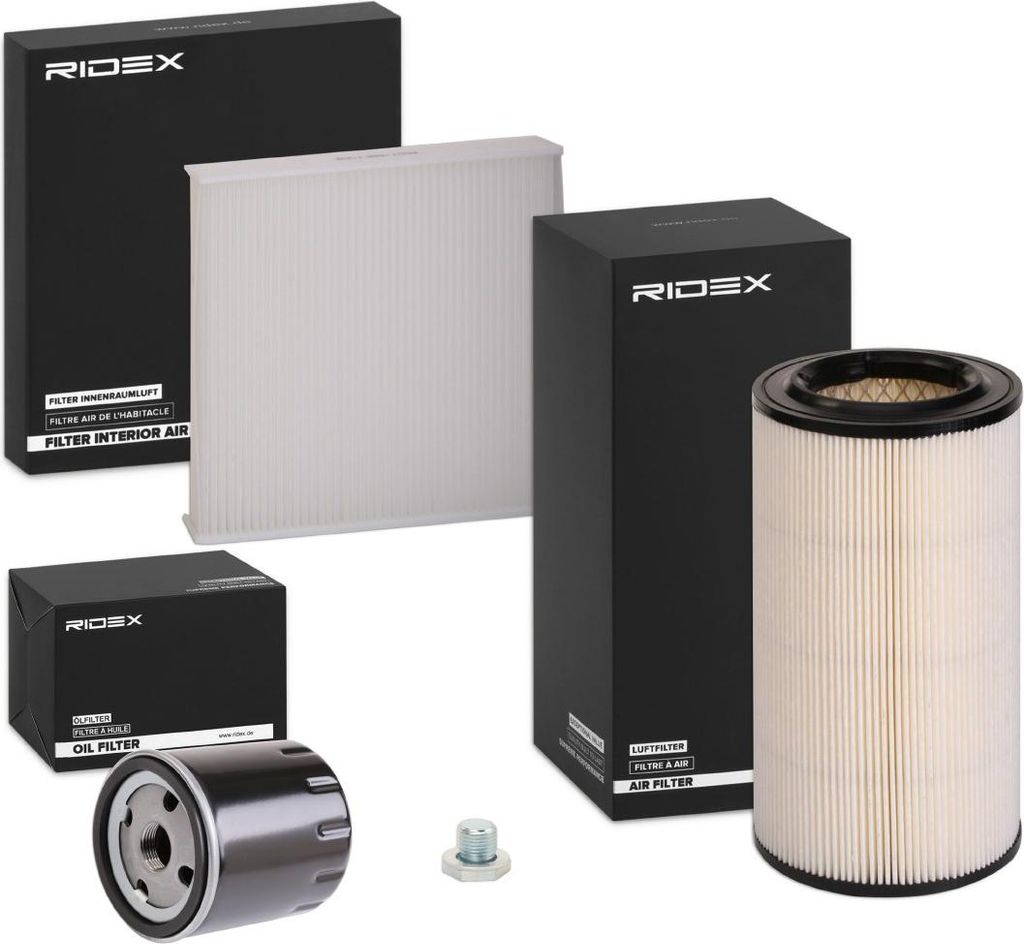 RIDEX Filterset Inspektionspaket Filtersatz passend für PEUGEOT PARTNER Combispace (5F) PARTNER Kasten (5) PARTNER Pritsche/Fahrgestell für CITROËN