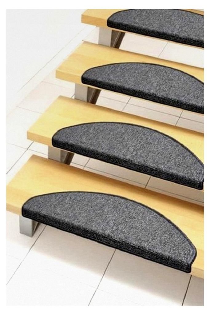 Stufenmatte Bob, Melange-Effekt, getuftet (Set mit 15 Matten) anthrazit