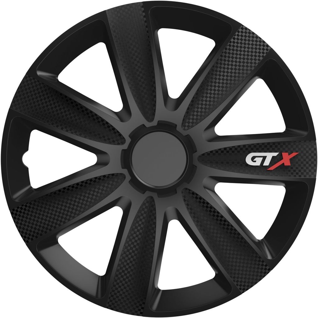 VERSACO | Radkappen Radzierblenden GTX Carbon 16" Schwarz 4tlg, Radabdeckung, Zierblenden, Zierkappen, Radblenden, Felgen