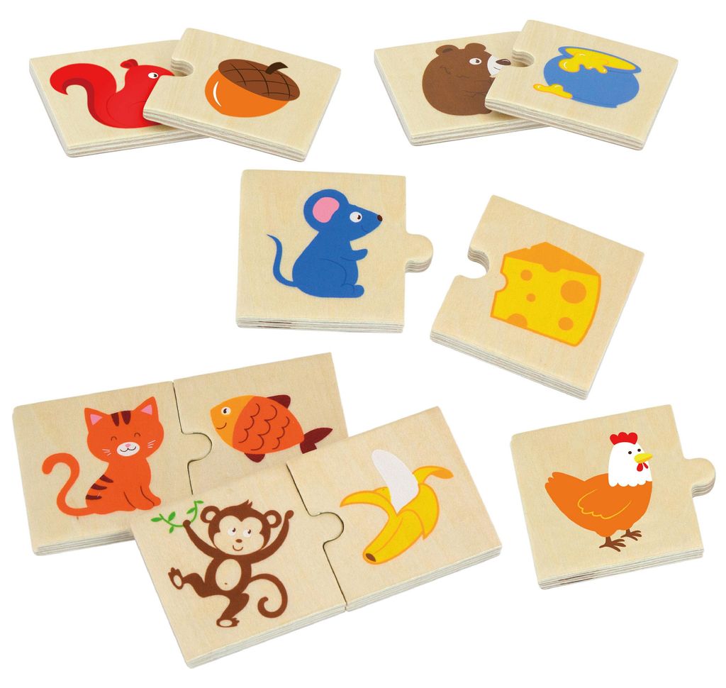 VIGA Drevené puzzle Nakŕm zvieratko Čo jedia zvieratká Obrázok produktu 