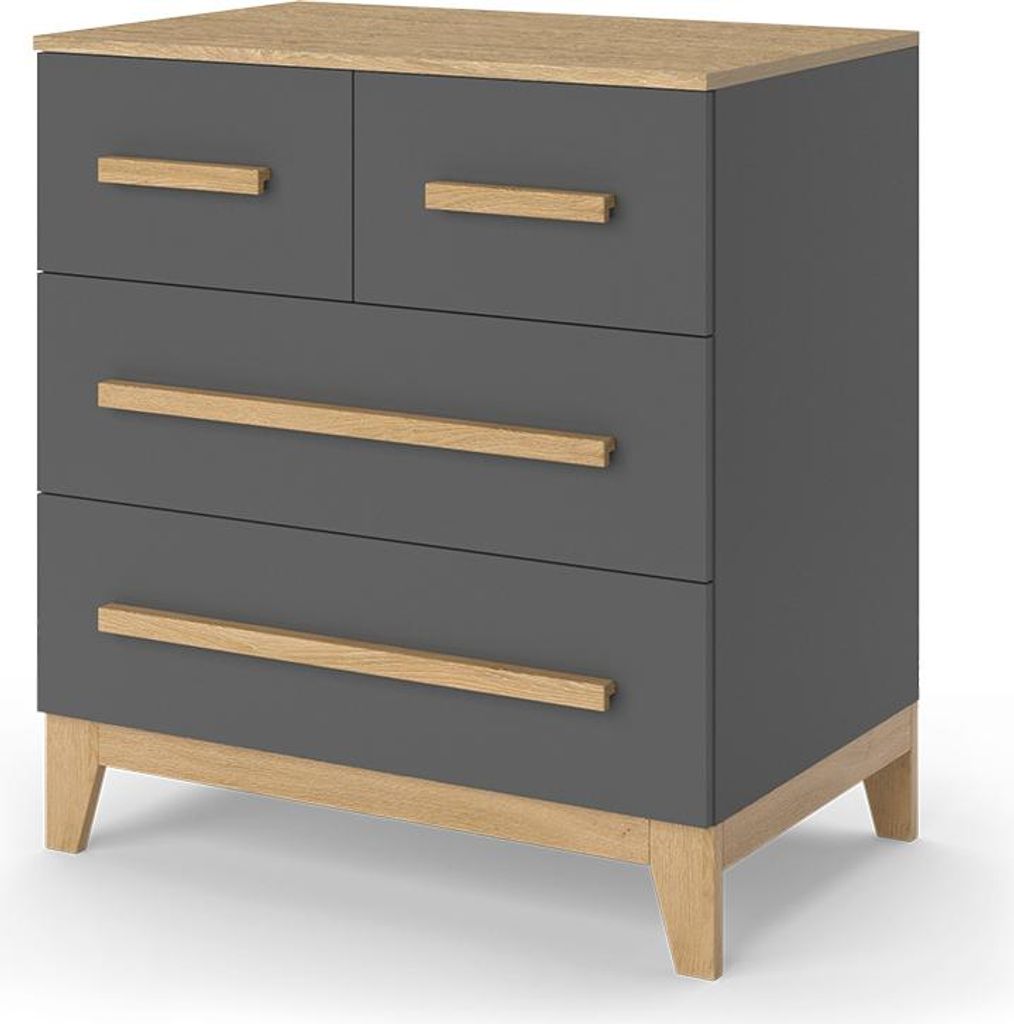 Commode Vitalispa Malia Gris 80x88cm avec 4 tiroirs, Model Image du produit 