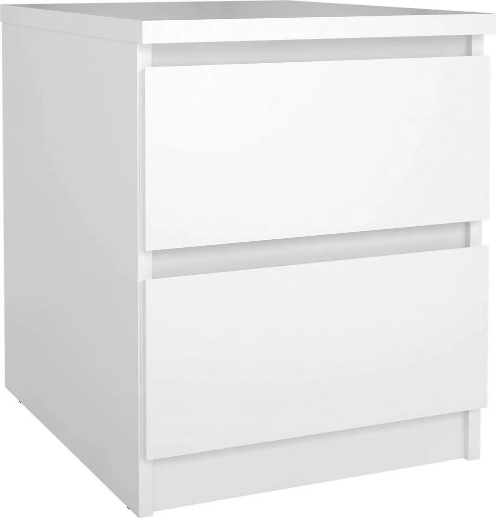 Chevet Azar Blanc 50x40x50 cm - Table de Chevet Pratique pour Rangement