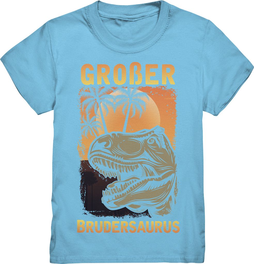 Dinosaurier T-Rex Großer Bruder T-Shirt – Sky Blue / Produktbild 