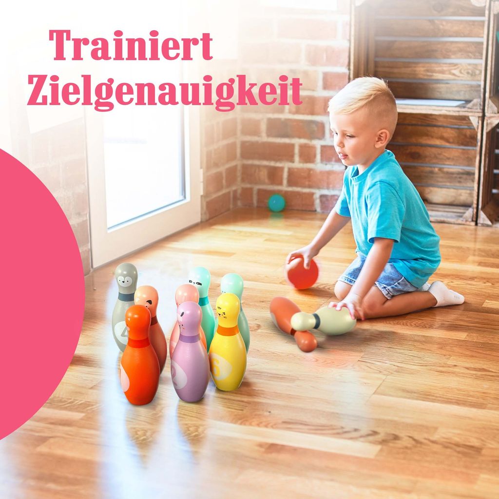 12-częściowy zestaw do kręgli Pink Papaya dla dzieci Zdjęcie produktu 6