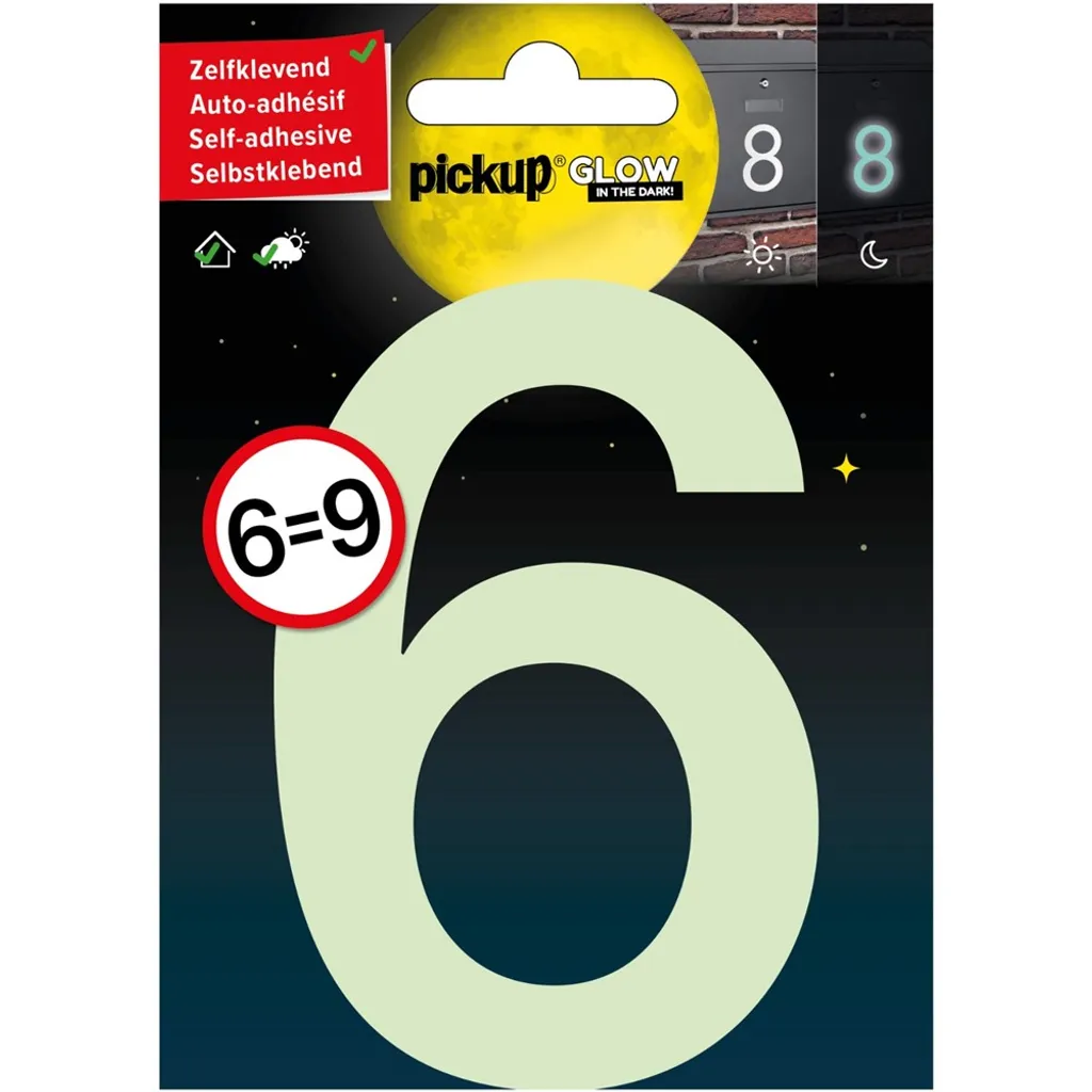 Pickup Numero Civico Fosforescente 6 o 9 da 10cm | Alta Visibilità