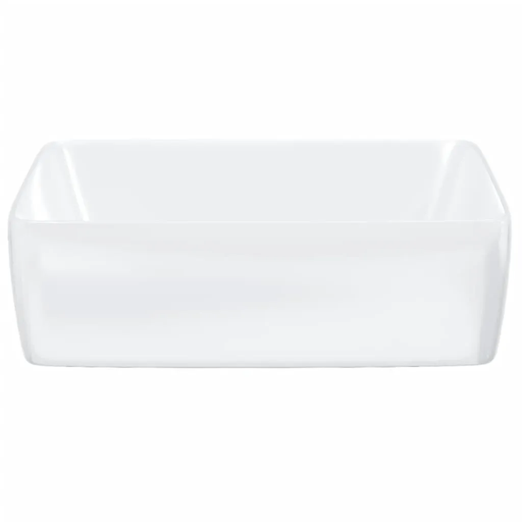 Vasque à poser rectangulaire céramique blanche vidaXL 48 cm de large - 4