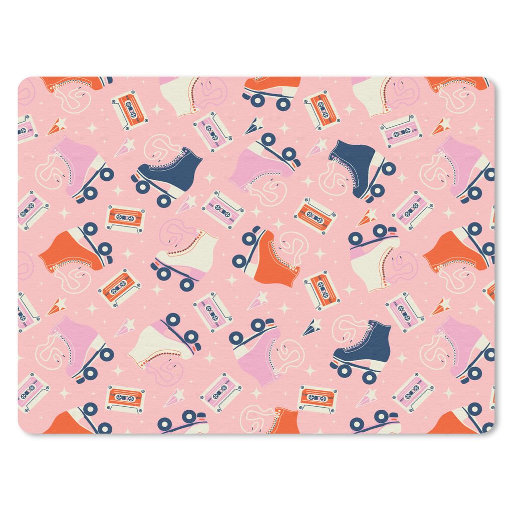MuchoWow Mauspad Mousepad Retro - Kegeln - Kassette 40x30 cm - Mousepads - Maus Mat - Pad - Mausunterlage - Anti Rutsch