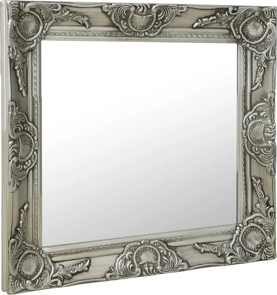 vidaXL Miroir mural baroque 60 x 60 cm argenté pour décoration chic