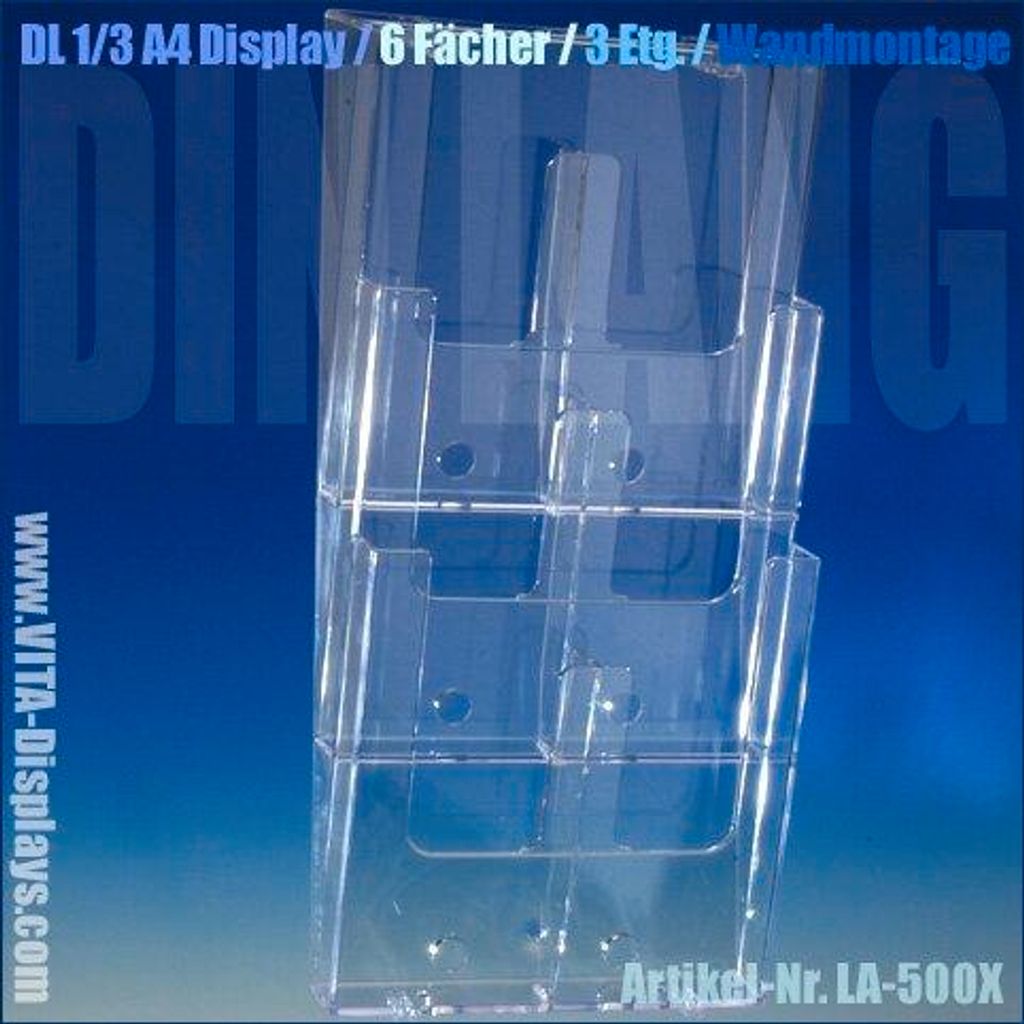 DL 1/3 A4 Display / 3 Etg. / 6 Fä. / Wand Produktbild 