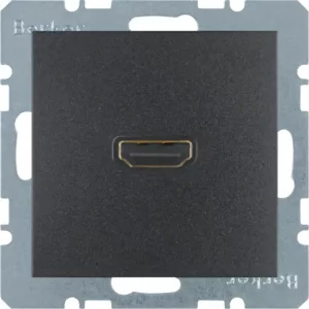 Prise HDMI Haute Définition Berker B.3 anthracite mat pour cadre de finition