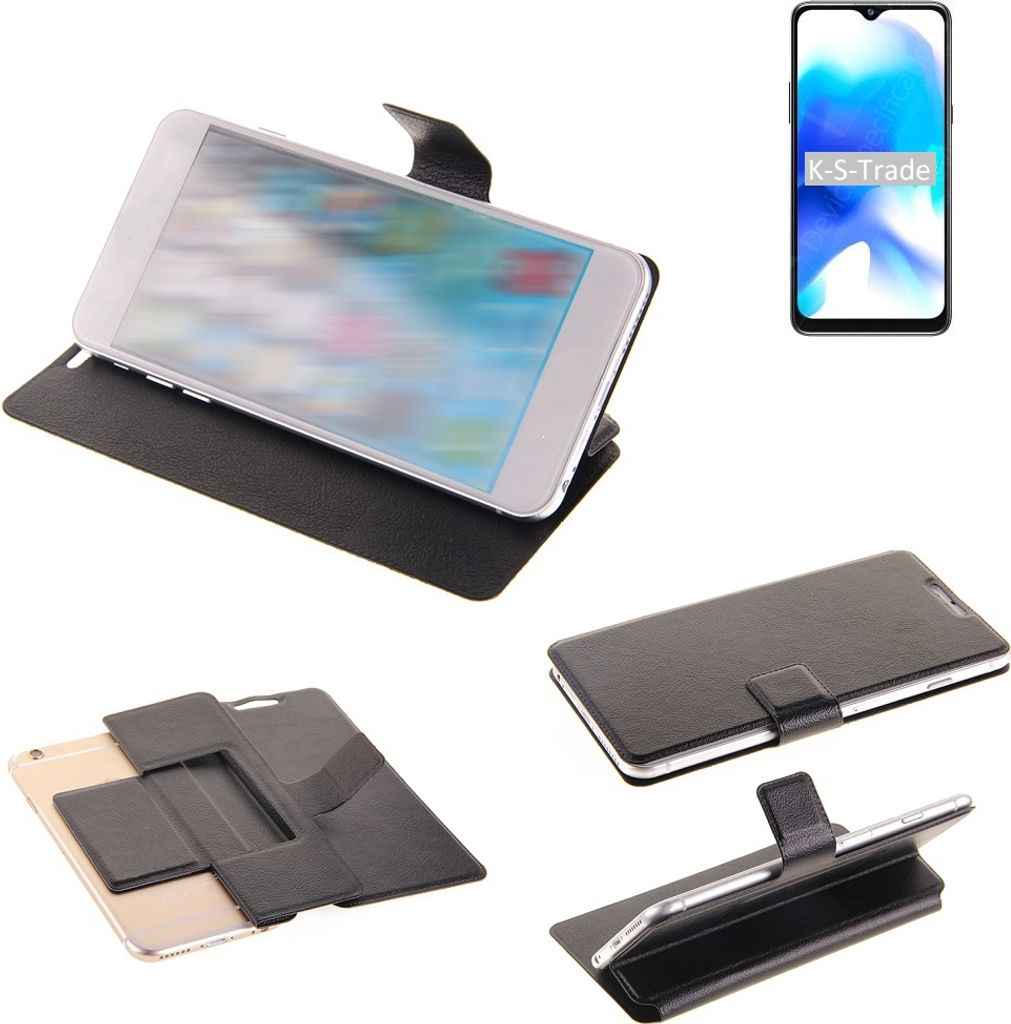 K-S-Trade Schutzhülle kompatibel mit Blackview A80s Schutzhülle Flip Cover Klapphülle Wallet Case Slim Handyhülle bookstyle schwarz