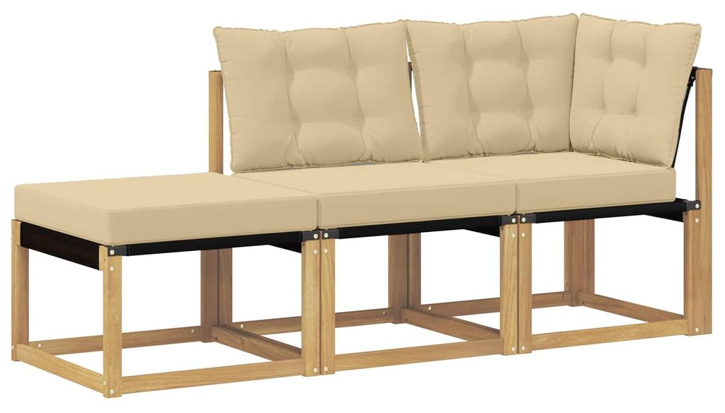 “2026 Modern“ Weiß Sectional Sofa Einheiten mit Kissen 3 Stück Weiß - Designermöbel 73128 - Gartensofas