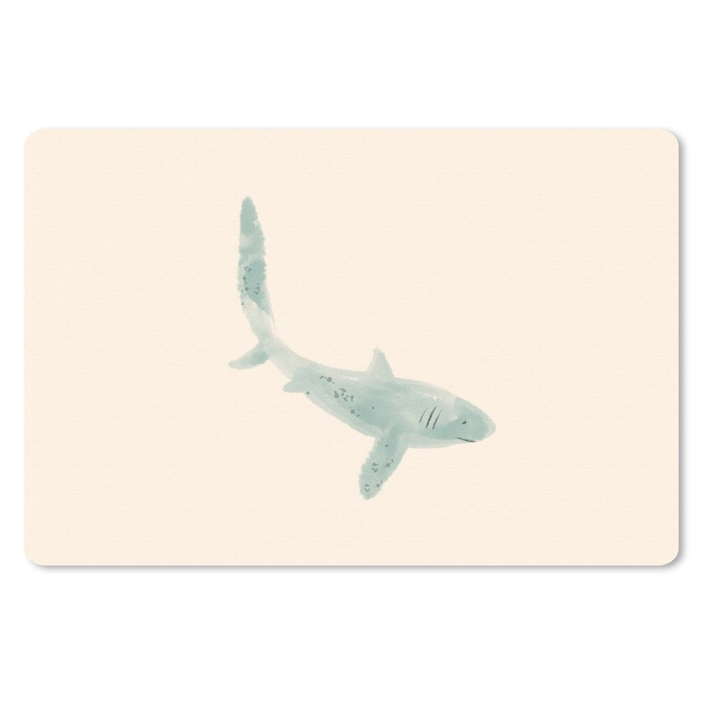 MuchoWow Mauspad Mousepad Fisch - Meer - Grau - Aquarell 27x18 cm - Mousepads - Maus Mat - Pad - Mausunterlage - Büroartikel - Desk Matten