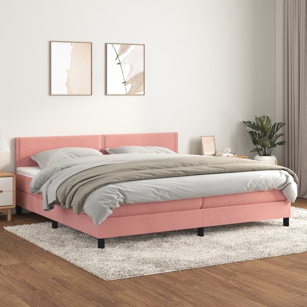 Maison Exclusive - Boxspringbett mit Matratze Rosa 200x200 cm Samt